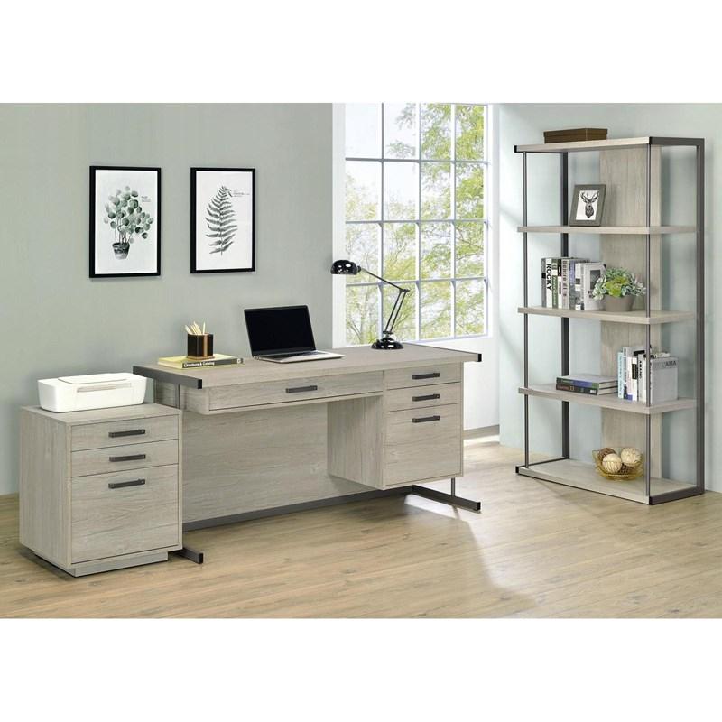 Large Picture of Coaster Furniture Loomis 805882 3-Drawer Home Office File Cabinet - Whitewashed Grey