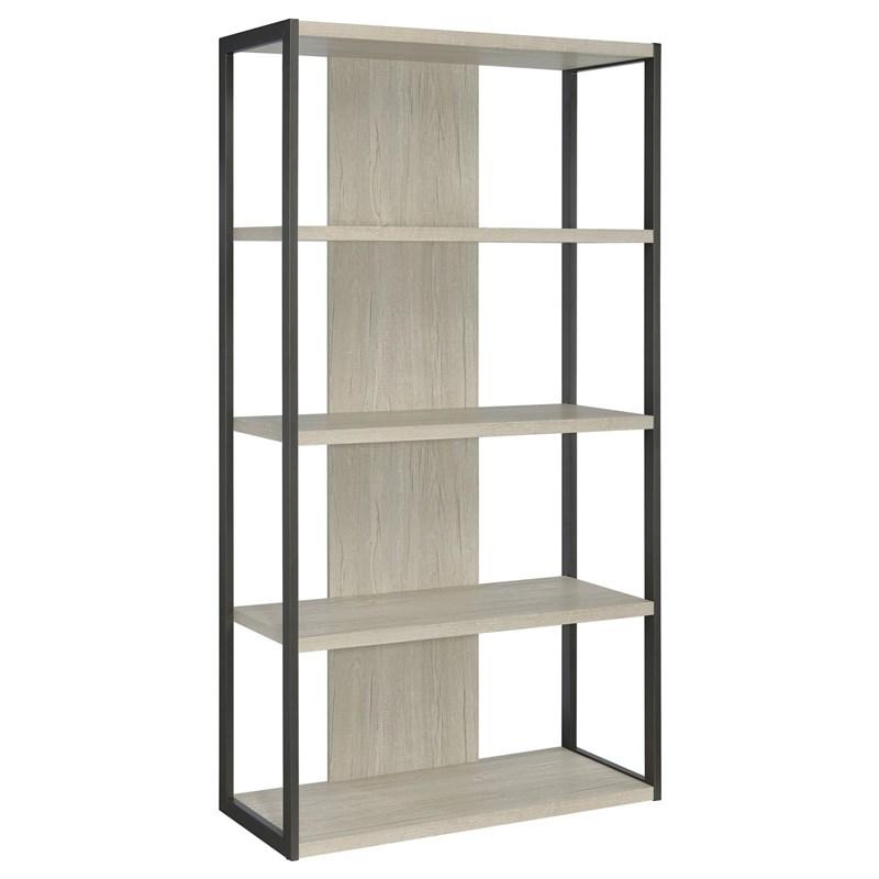 Coaster Furniture Loomis 805883 72-inch 4-shelf Bookshelf - Whitewashed Grey