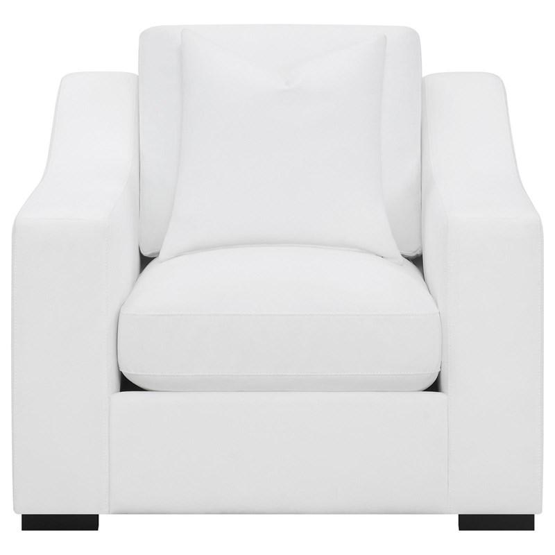 Large Picture of Coaster Furniture Ashlyn 509893 Upholstered Sloped Arm Accent Chair - White