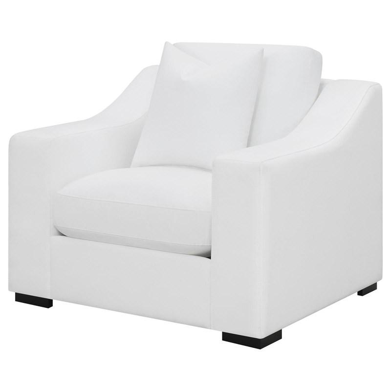 Large Picture of Coaster Furniture Ashlyn 509893 Upholstered Sloped Arm Accent Chair - White