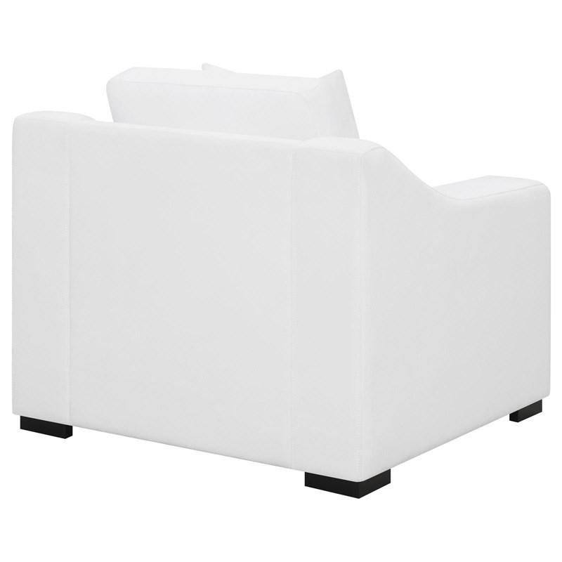 Large Picture of Coaster Furniture Ashlyn 509893 Upholstered Sloped Arm Accent Chair - White