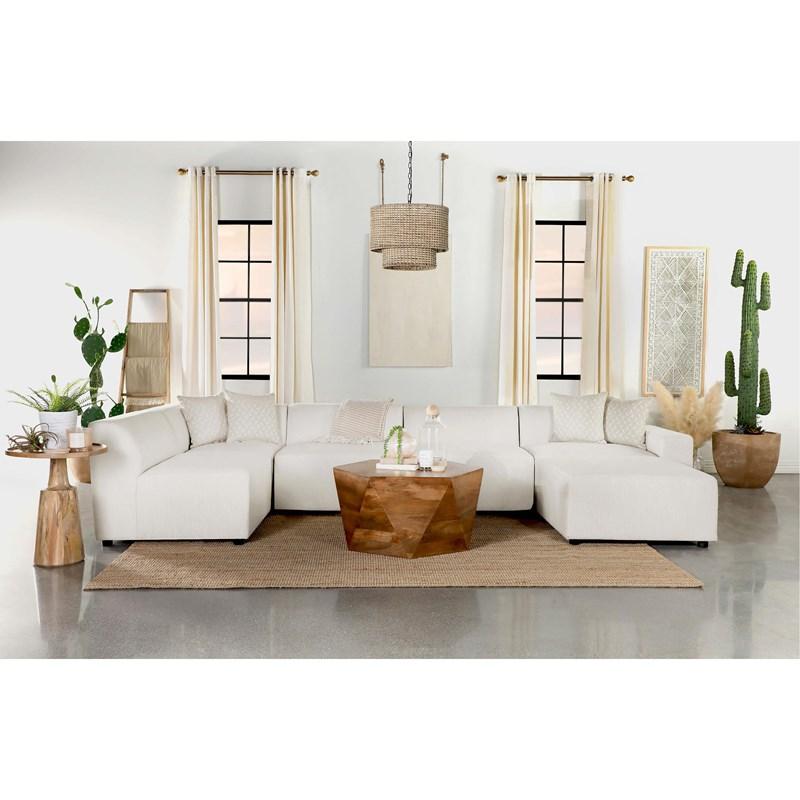 Large Picture of Coaster Furniture Freddie 551641-SETR 6 pc Upholstered Modular Sectional - Pearl