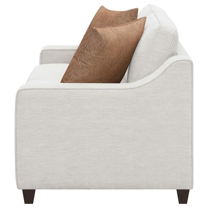 Large Picture of Coaster Furniture Christine 552062 Upholstered Sloped Arm Loveseat - Beige