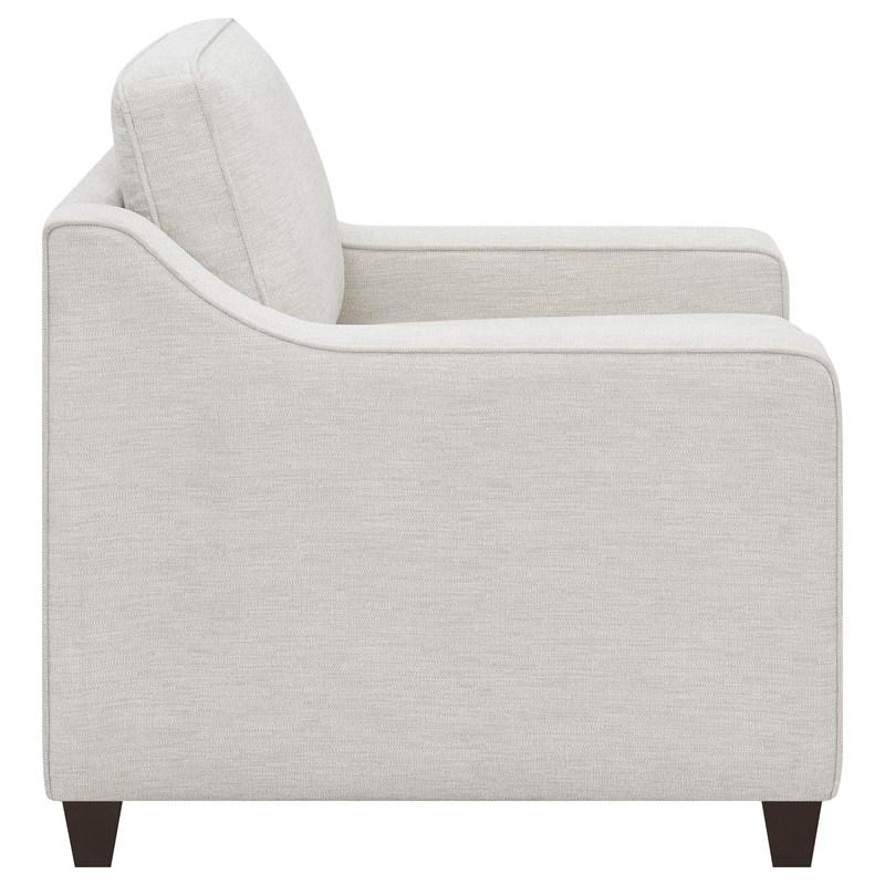 Large Picture of Coaster Furniture Christine 552063 Upholstered Sloped Arm Accent Chair - Beige