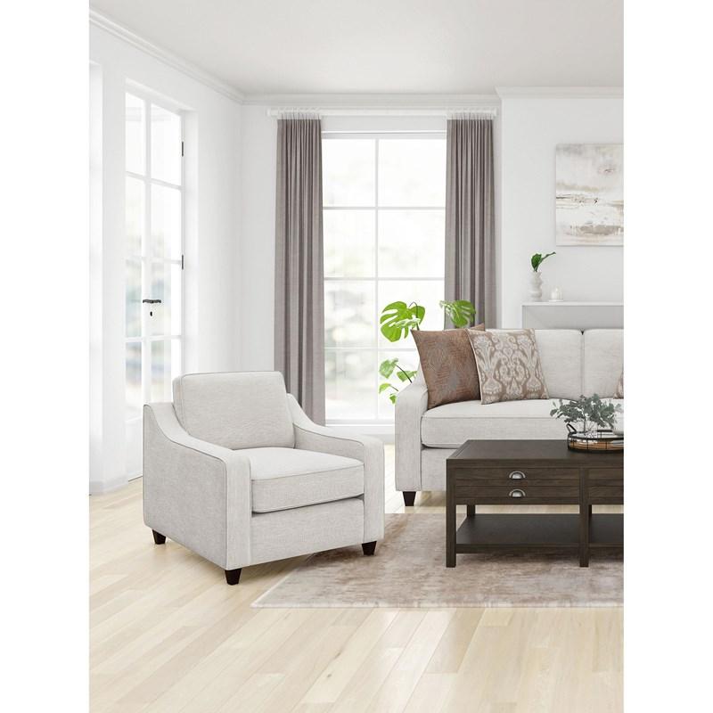 Large Picture of Coaster Furniture Christine 552063 Upholstered Sloped Arm Accent Chair - Beige