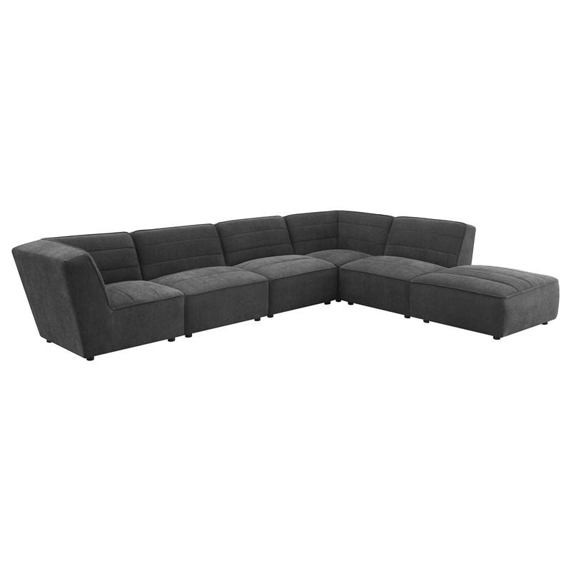 Large Picture of Coaster Furniture Sunny 552083 Square Upholstered Ottoman - Dark Charcoal