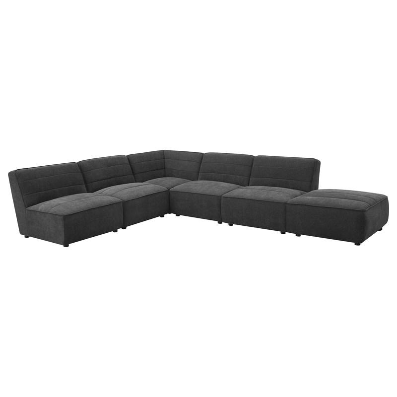 Large Picture of Coaster Furniture Sunny 552083 Square Upholstered Ottoman - Dark Charcoal