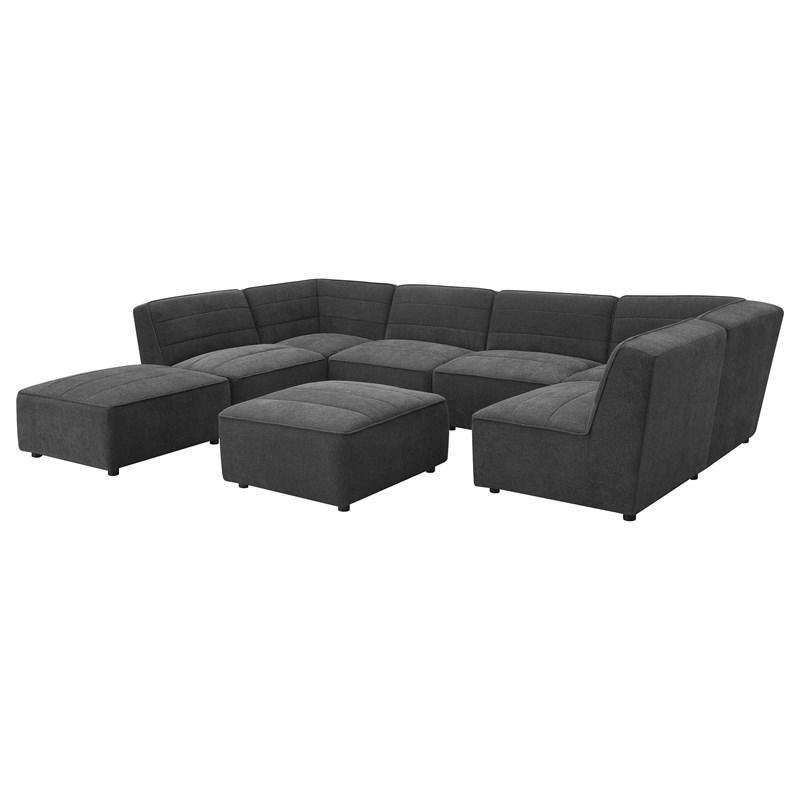 Large Picture of Coaster Furniture Sunny 552083 Square Upholstered Ottoman - Dark Charcoal