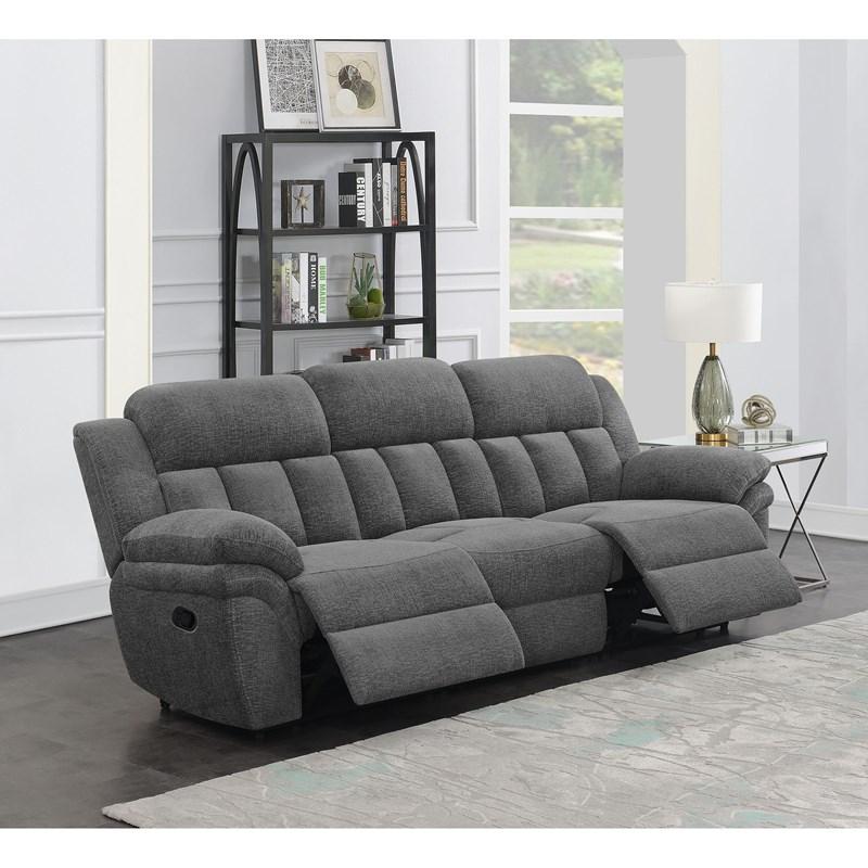 Large Picture of Coaster Furniture Bahrain 609541 Upholstered Motion Sofa - Charcoal
