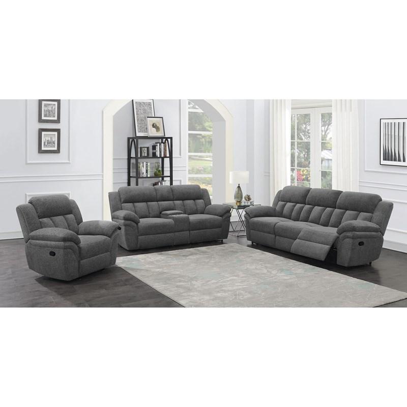 Large Picture of Coaster Furniture Bahrain 609541 Upholstered Motion Sofa - Charcoal