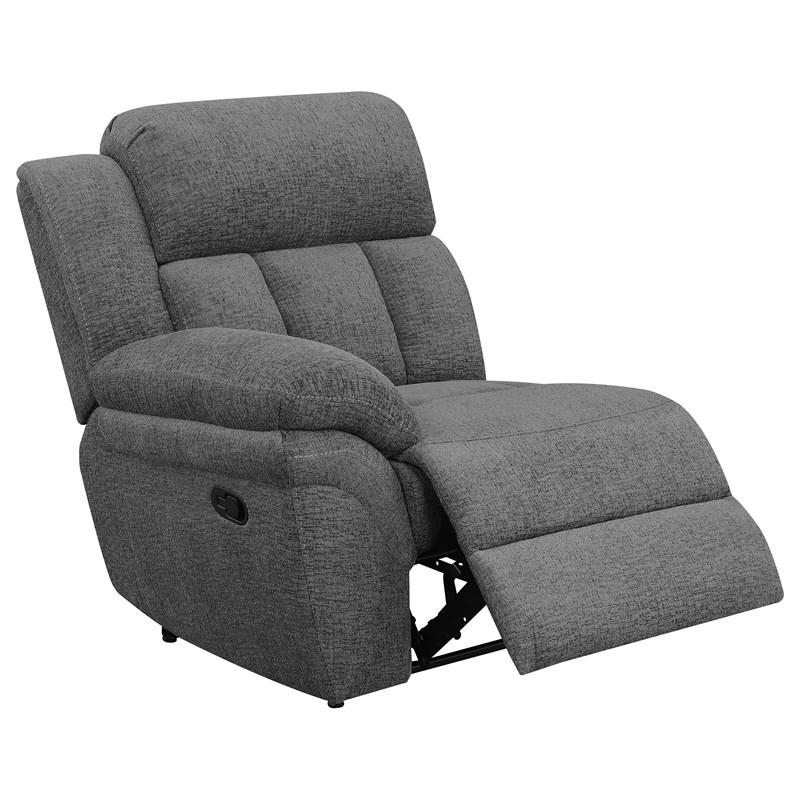 Large Picture of Coaster Furniture Bahrain 609542 Upholstered Motion Loveseat - Charcoal