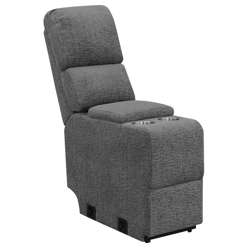 Large Picture of Coaster Furniture Bahrain 609542 Upholstered Motion Loveseat - Charcoal