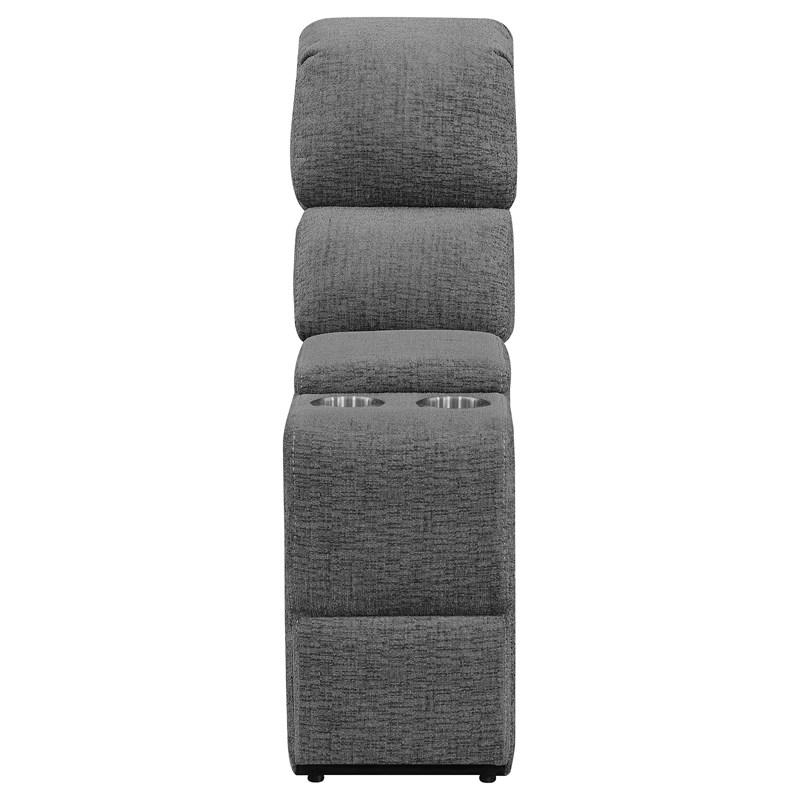 Large Picture of Coaster Furniture Bahrain 609542 Upholstered Motion Loveseat - Charcoal