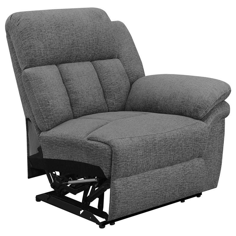 Large Picture of Coaster Furniture Bahrain 609542 Upholstered Motion Loveseat - Charcoal