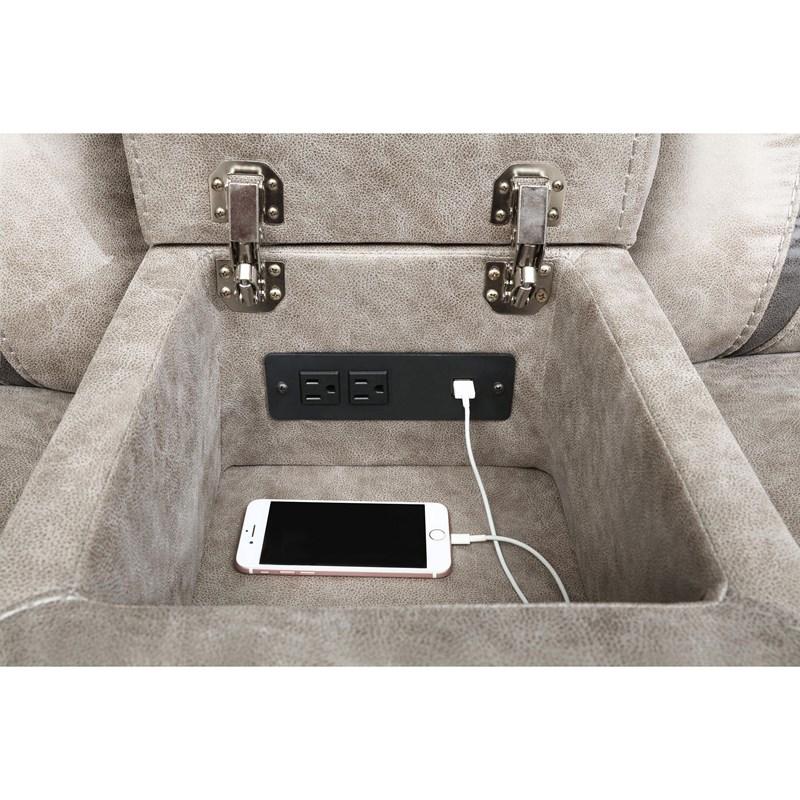 Large Picture of Coaster Furniture Greer 651352 Upholstered Motion Reclining Loveseat - Taupe
