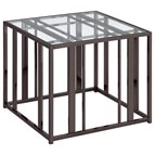 Coaster Furniture Adri 708357 Rectangular Glass Top Side End Table - Black Nickel