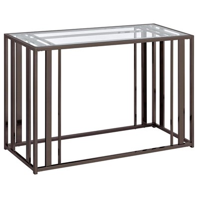 Coaster Furniture Adri 708359 Glass Top Entryway Sofa Console Table - Black Nickel