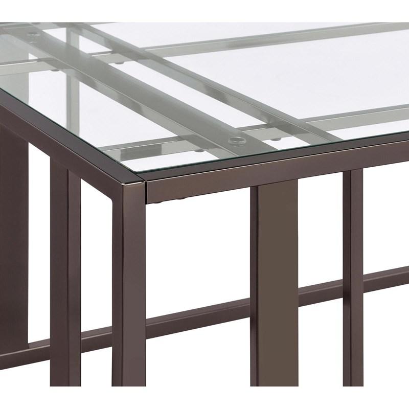 Large Picture of Coaster Furniture Adri 708359 Glass Top Entryway Sofa Console Table - Black Nickel