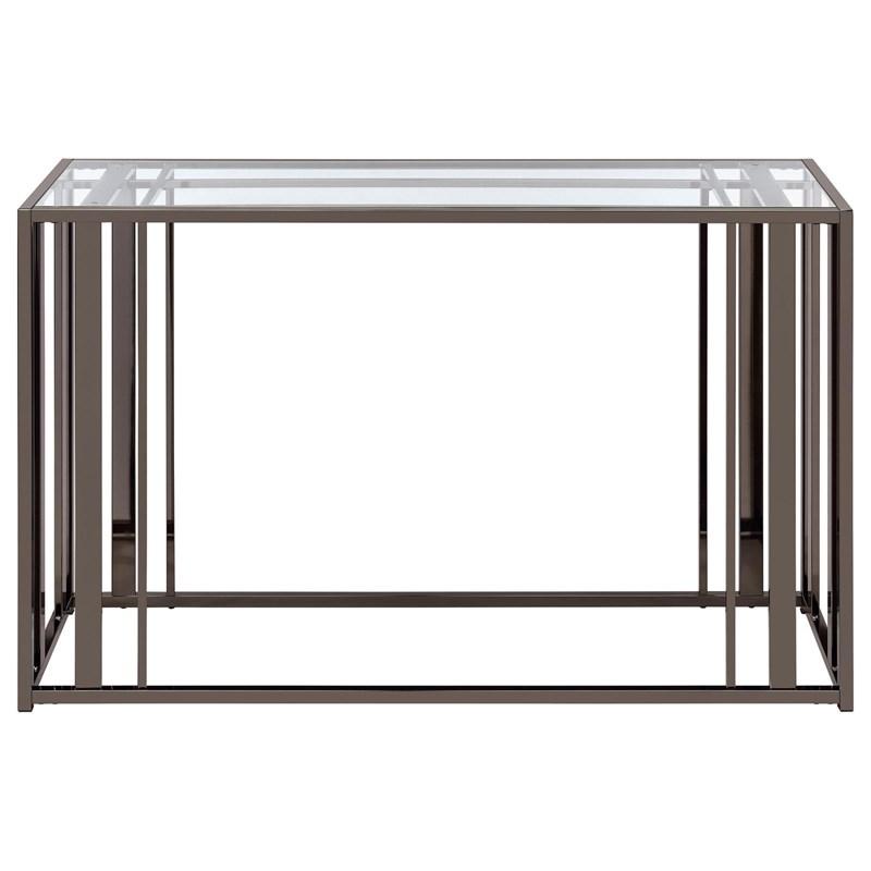 Large Picture of Coaster Furniture Adri 708359 Glass Top Entryway Sofa Console Table - Black Nickel