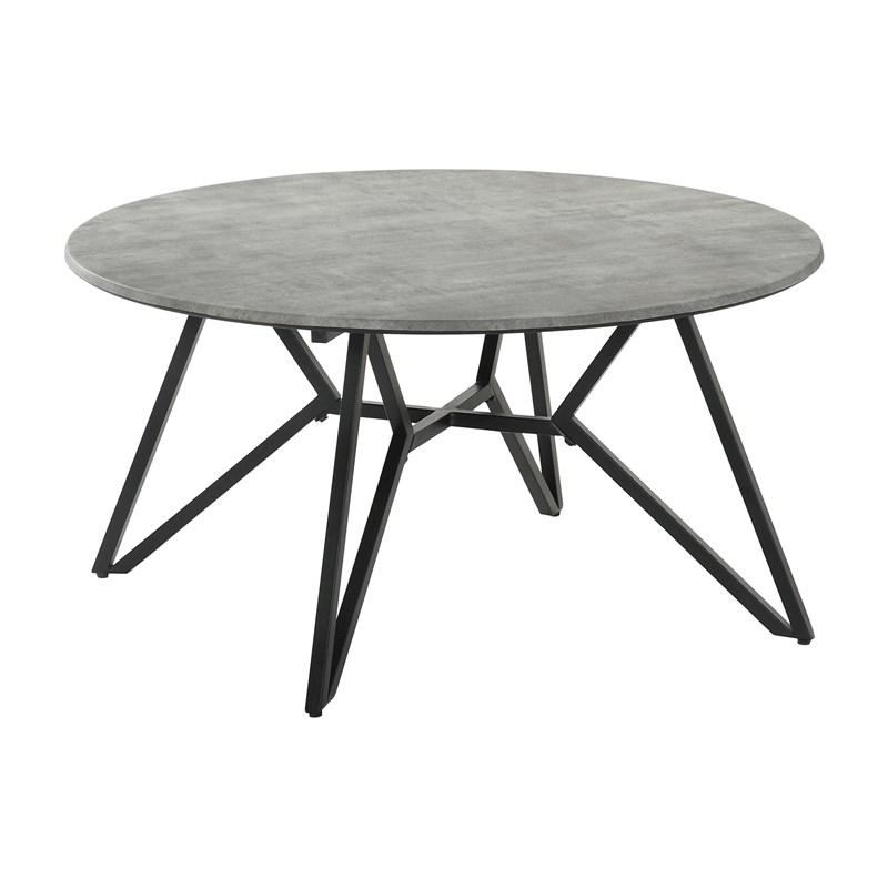 Coaster Furniture Hadi 736178 Round SmartTop Coffee Table - Cement and Gunmetal