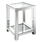 Coaster Furniture Valentina 736217 1-shelf Square Glass Top Side End Table - Silver