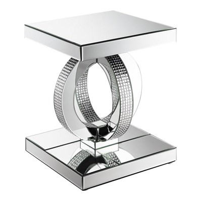 Coaster Furniture Breena 753277 Rectangular Mirrored Acrylic End Table - Silver