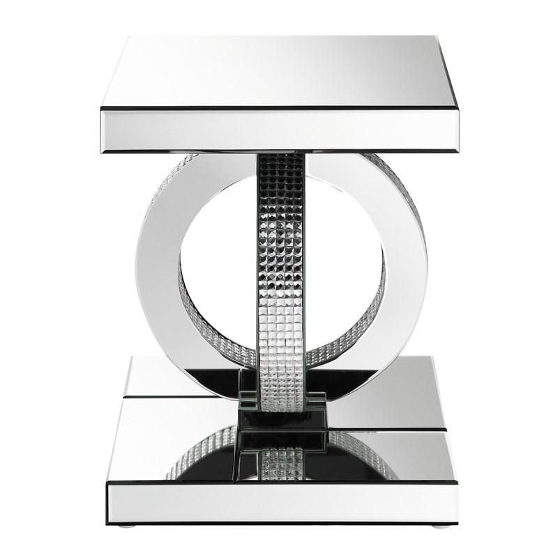 Large Picture of Coaster Furniture Breena 753277 Rectangular Mirrored Acrylic End Table - Silver