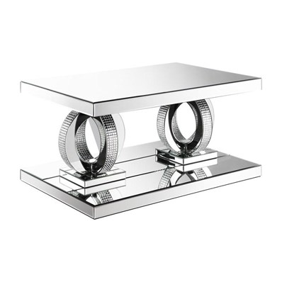 Coaster Furniture Breena 753278 Rectangular Mirrored Acrylic Coffee Table - Silver