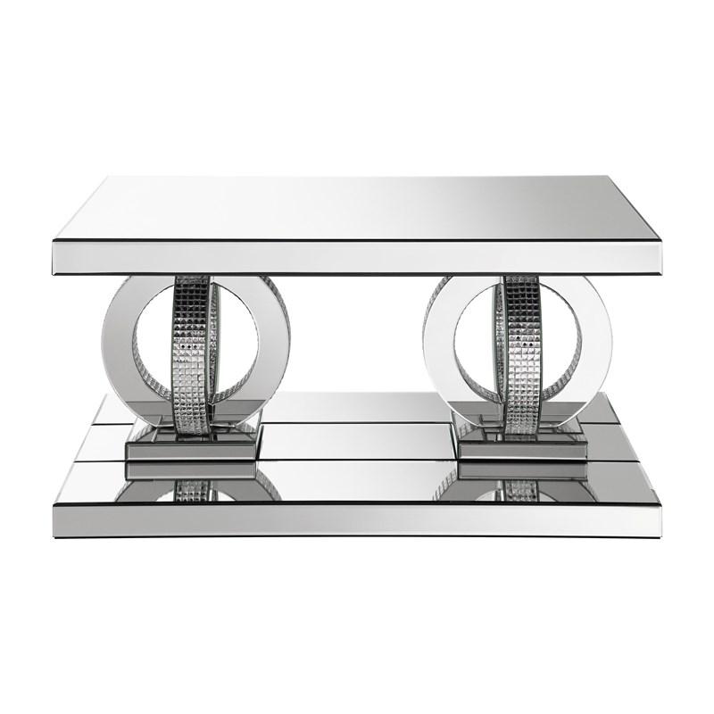Large Picture of Coaster Furniture Breena 753278 Rectangular Mirrored Acrylic Coffee Table - Silver