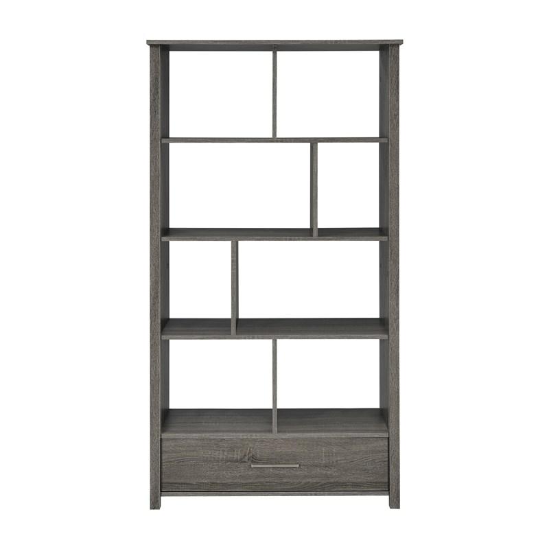 Large Picture of Coaster Furniture Dylan 801577 68-inch 4-shelf Storage Bookshelf - Weathered Grey