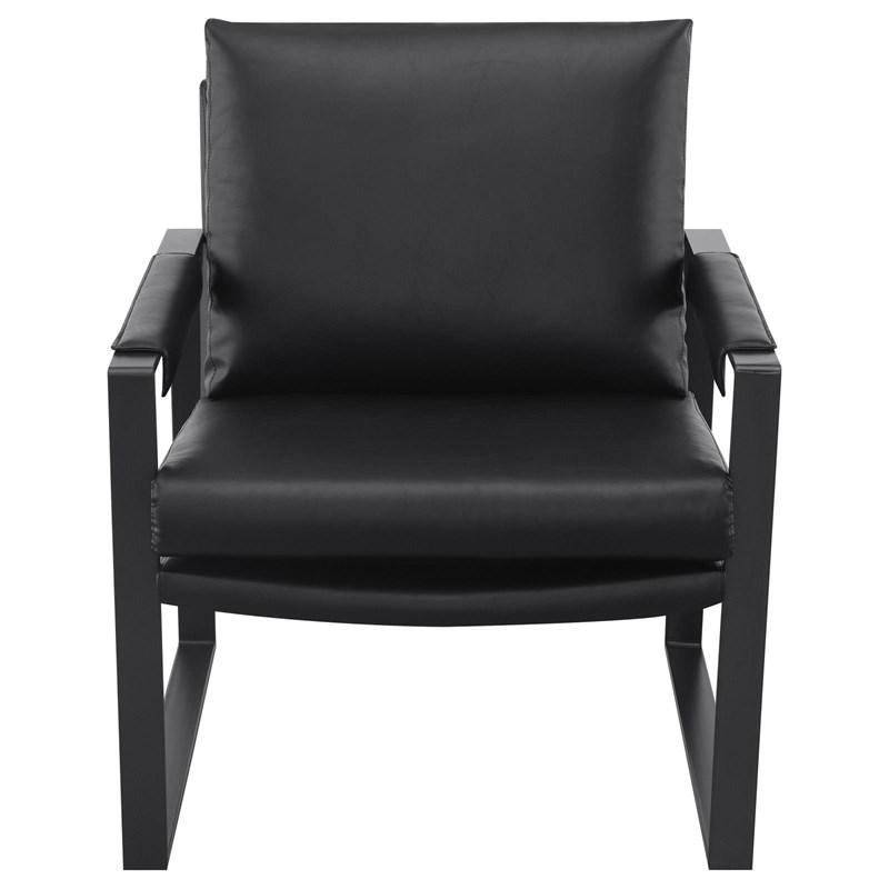 Large Picture of Coaster Furniture Rosalind 903021 Upholstered Track Arm Accent Chair - Black