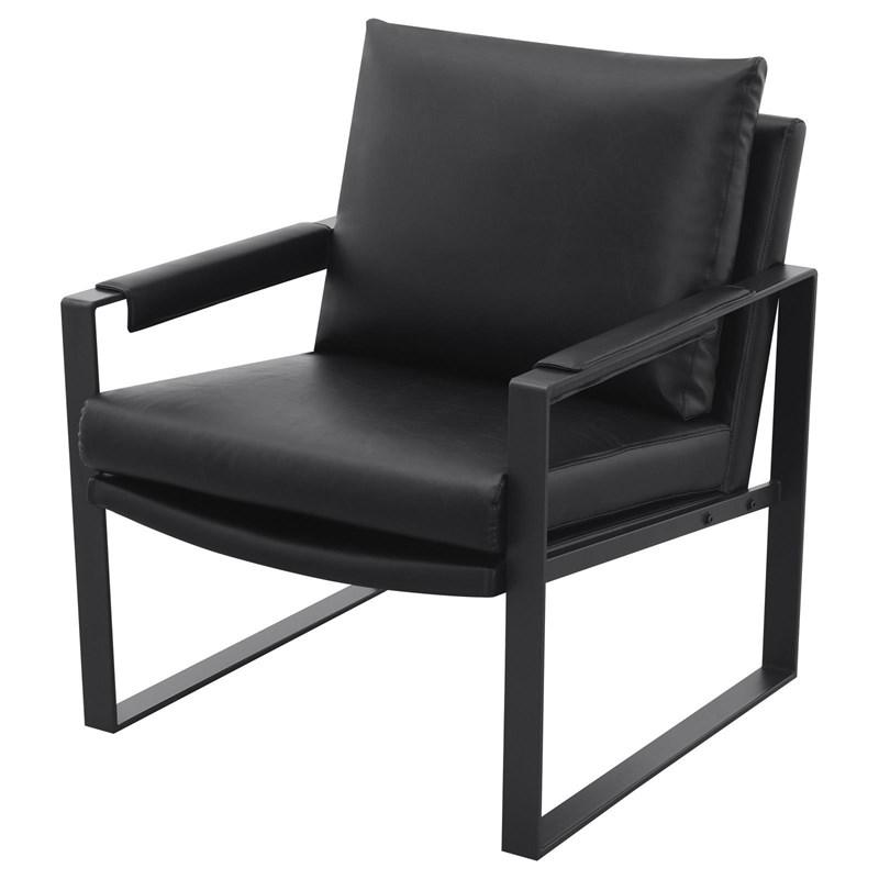 Large Picture of Coaster Furniture Rosalind 903021 Upholstered Track Arm Accent Chair - Black