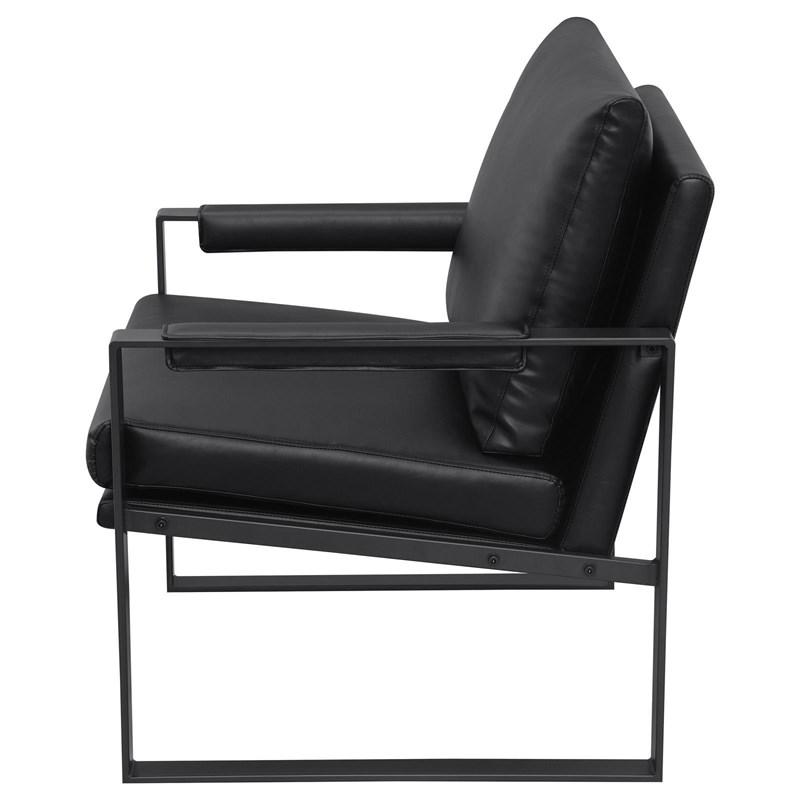 Large Picture of Coaster Furniture Rosalind 903021 Upholstered Track Arm Accent Chair - Black