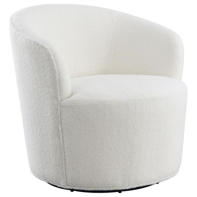 Coaster Furniture Joyce 905633 Upholstered Barrel Back Swivel Chair - White