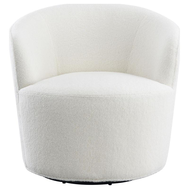Large Picture of Coaster Furniture Joyce 905633 Upholstered Barrel Back Swivel Chair - White