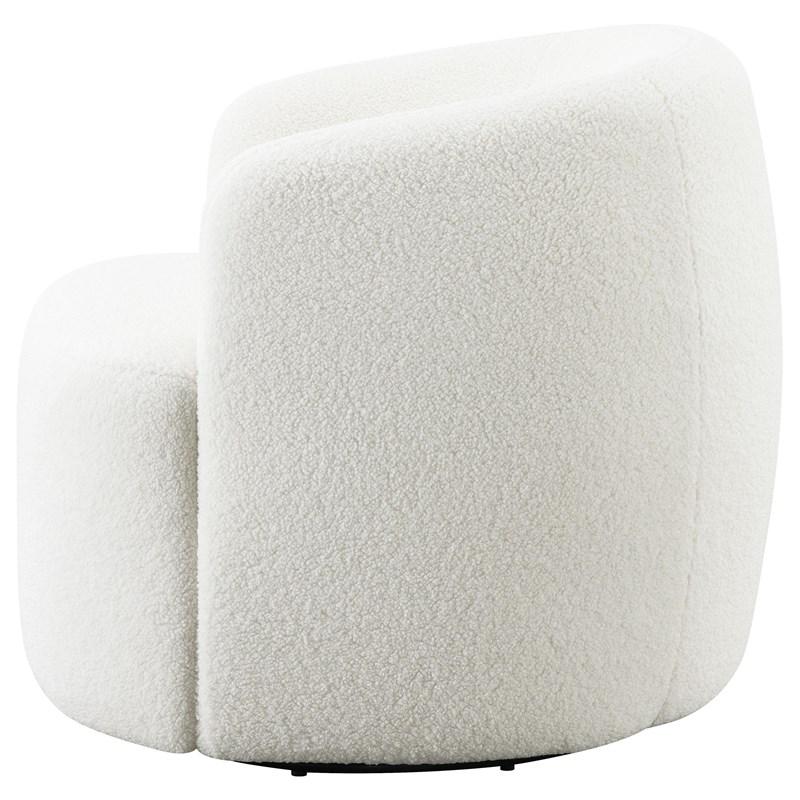 Large Picture of Coaster Furniture Hudson 905726 Faux Sheepskin Upholstered Swivel Chair - Natural
