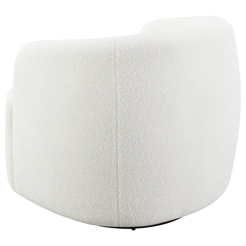 Large Picture of Coaster Furniture Hudson 905726 Faux Sheepskin Upholstered Swivel Chair - Natural