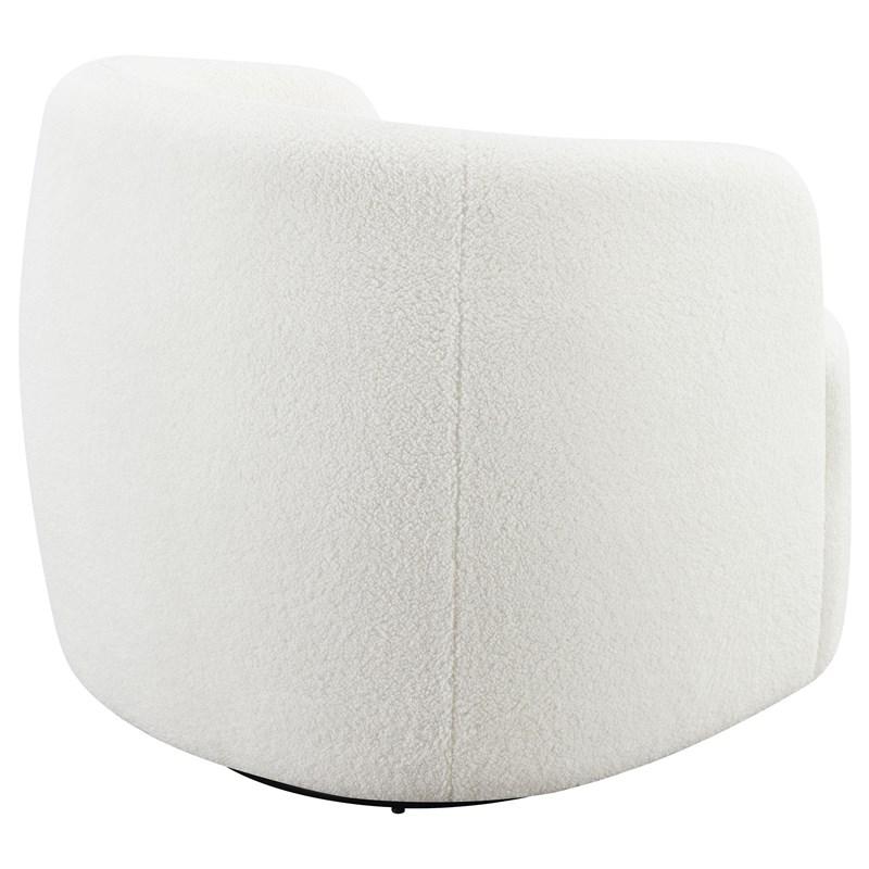 Large Picture of Coaster Furniture Hudson 905726 Faux Sheepskin Upholstered Swivel Chair - Natural