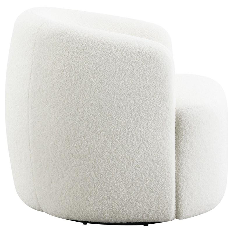 Large Picture of Coaster Furniture Hudson 905726 Faux Sheepskin Upholstered Swivel Chair - Natural