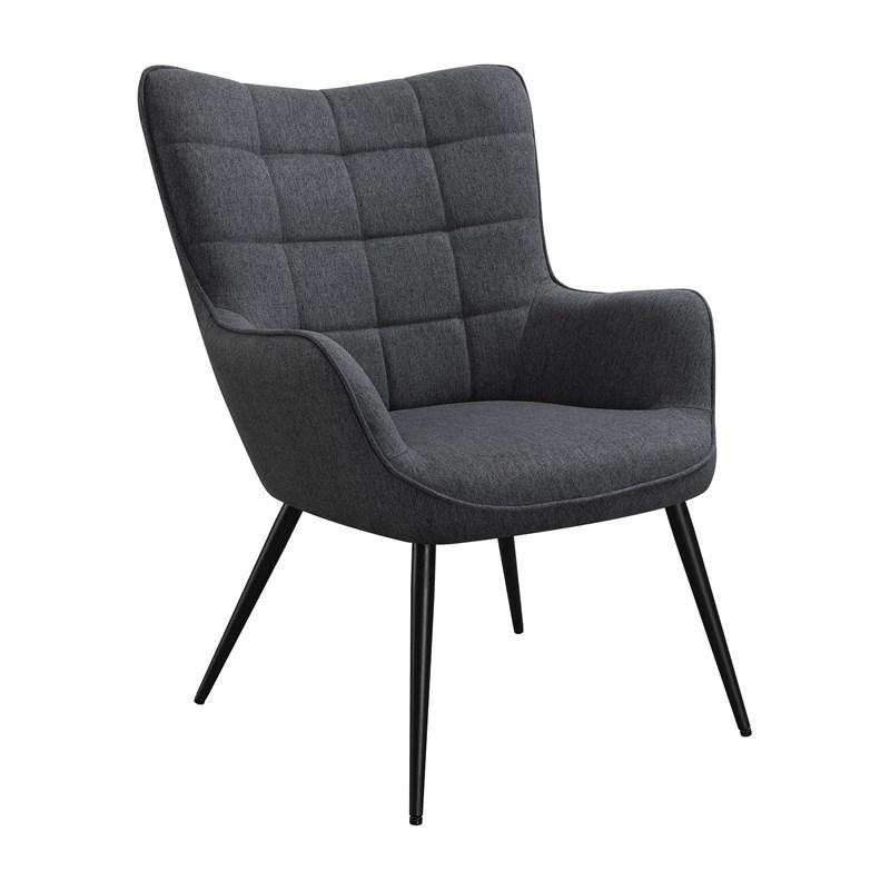 Coaster Furniture Isla 909466 Upholstered Flared Arms Accent Chair With Grid Tufted - Grey