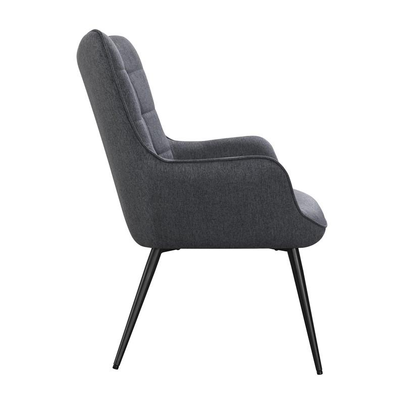 Large Picture of Coaster Furniture Isla 909466 Upholstered Flared Arms Accent Chair With Grid Tufted - Grey