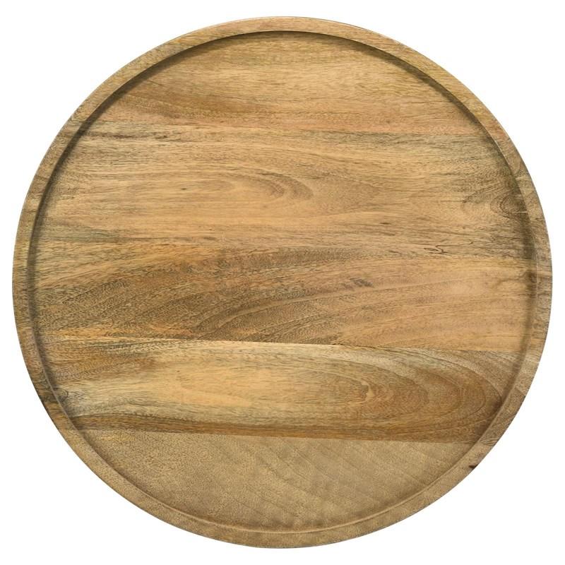Large Picture of Coaster Furniture Ixia 915105 Round Solid Mango Wood Accent Side Table - Natural