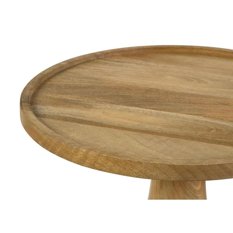 Large Picture of Coaster Furniture Ixia 915105 Round Solid Mango Wood Accent Side Table - Natural
