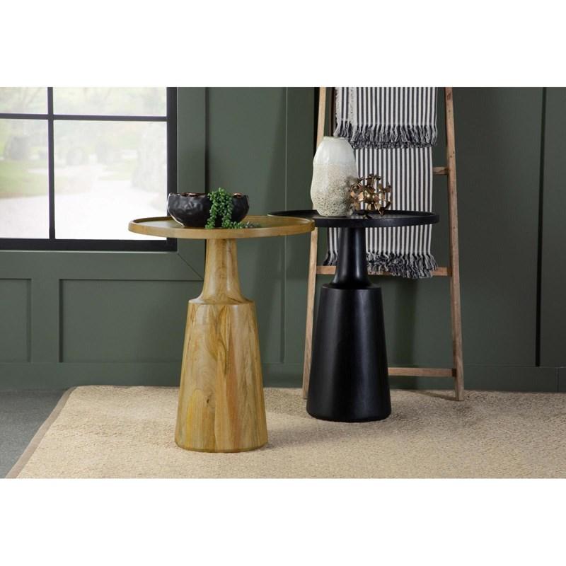 Large Picture of Coaster Furniture Ixia 915105 Round Solid Mango Wood Accent Side Table - Natural