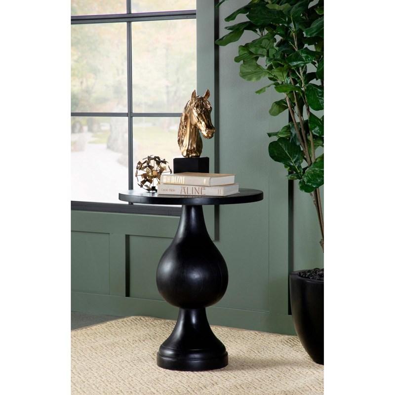 Large Picture of Coaster Furniture Dianella 915108 Round Pedestal Base Accent Side Table - Black Stain