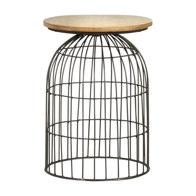 Coaster Furniture Bernardo 935860 Round Wire Frame Side Table - Natural and Gunmetal