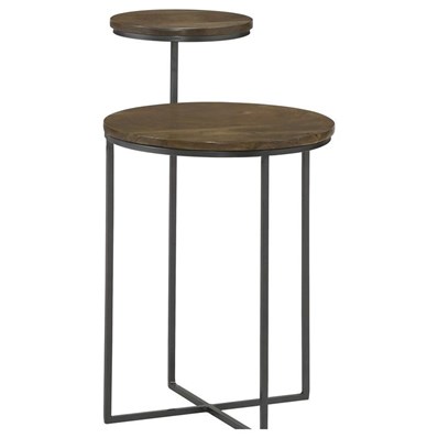 Coaster Furniture Yael 935980 Round Mango Wood Accent Side Table - Natural and Gunmetal