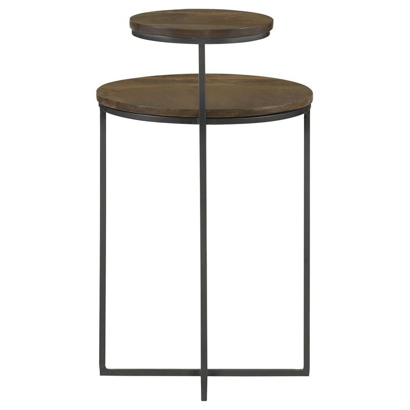 Large Picture of Coaster Furniture Yael 935980 Round Mango Wood Accent Side Table - Natural and Gunmetal