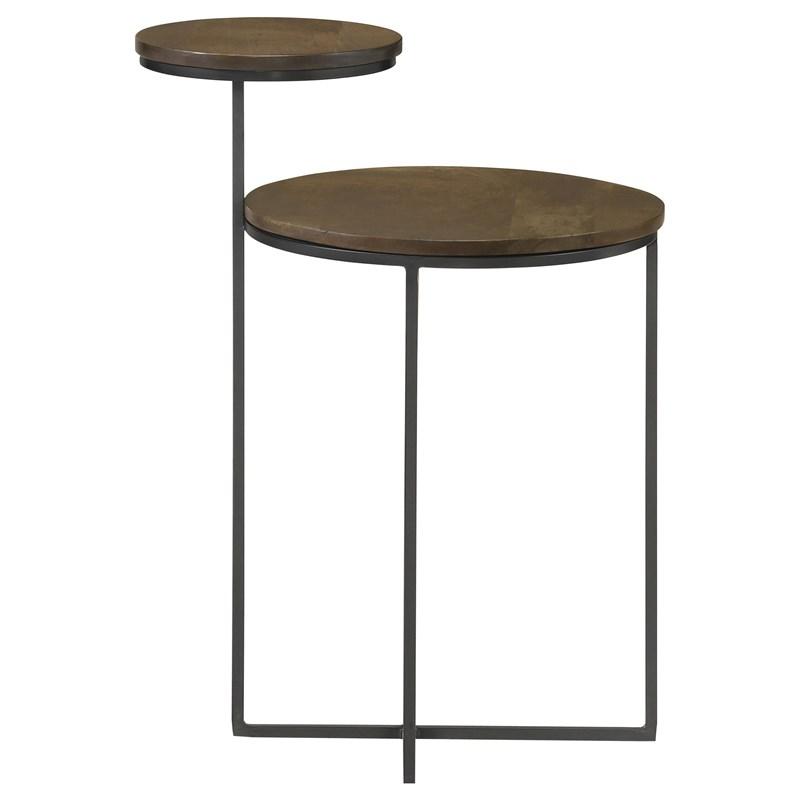 Large Picture of Coaster Furniture Yael 935980 Round Mango Wood Accent Side Table - Natural and Gunmetal