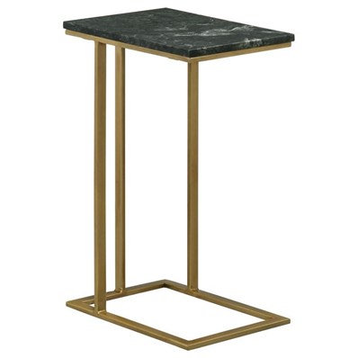 Coaster Furniture Vicente 936035 Marble Top C-Shaped Sofa Side Table - Green